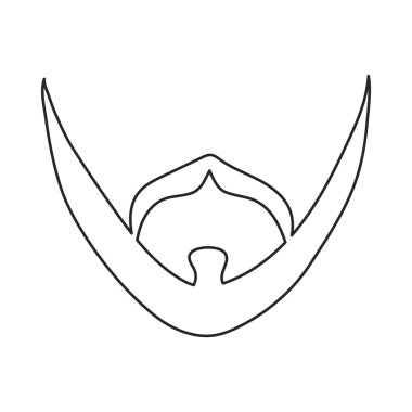 Sakal simgesi beyaz arka plan üzerinde izole anahat tarzı mans. Sakal sembol stok vektör çizim.