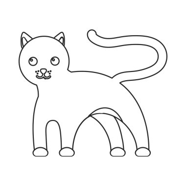 Panter simgesi anahat. Büyük hayvanlar anahat hayvan simgesi Singe. stok vektörü