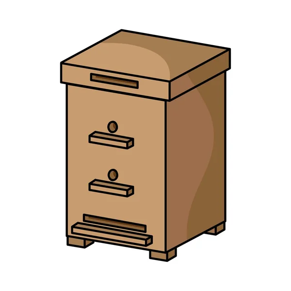 Icono de la colmena en estilo de dibujos animados aislado sobre fondo blanco. Apairy símbolo stock vector ilustración — Archivo Imágenes Vectoriales