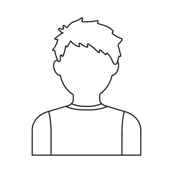 Очертания иконы мальчика. Одинокий аватар, иконка людей с большого аватара. вектор запаса — стоковый вектор