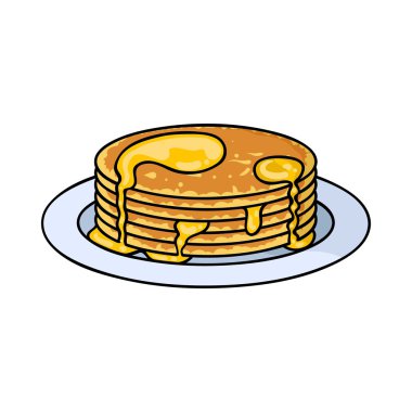 Krep tatlım simgesi beyaz arka plan üzerinde izole karikatür tarzı ile. Apairy sembol stok vektör çizim