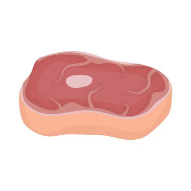 Biftek simgesi beyaz arka plan üzerinde izole karikatür tarzı. Etler sembol stok vektör çizim