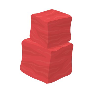 Doğranmış Dana eti simgesi beyaz arka plan üzerinde izole karikatür tarzı. Etler sembol stok vektör çizim