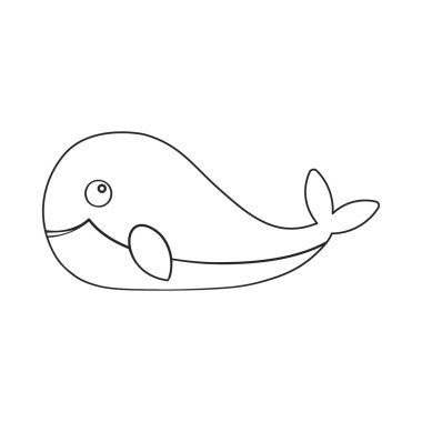 Balina simgesi anahat. Hayvan büyük hayvanlar hisse senedi vektör simgesinden tek..