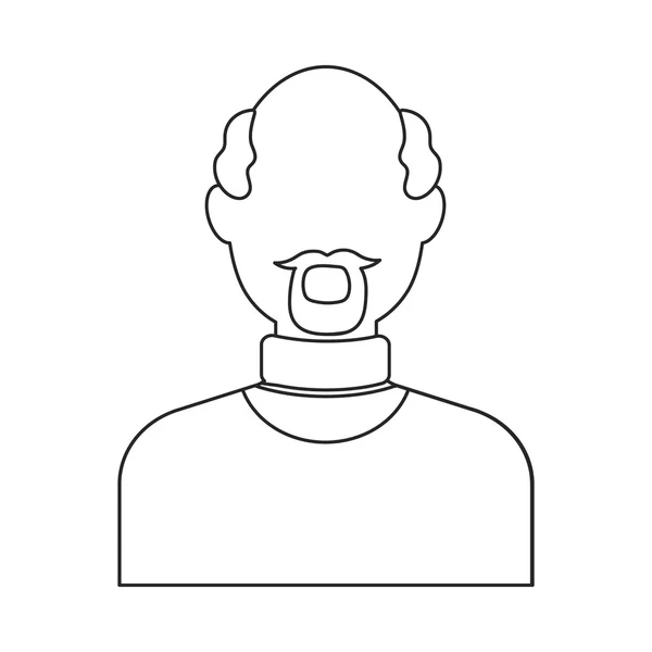 Homme avec barbe icône contour. Avatar unique, icône de personnes du grand contour d'avatar. vecteur de stock — Image vectorielle