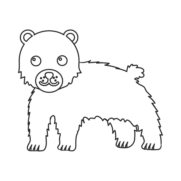 Esquema del icono del oso. Singe animal icono del contorno de los grandes animales. vector de stock — Vector de stock