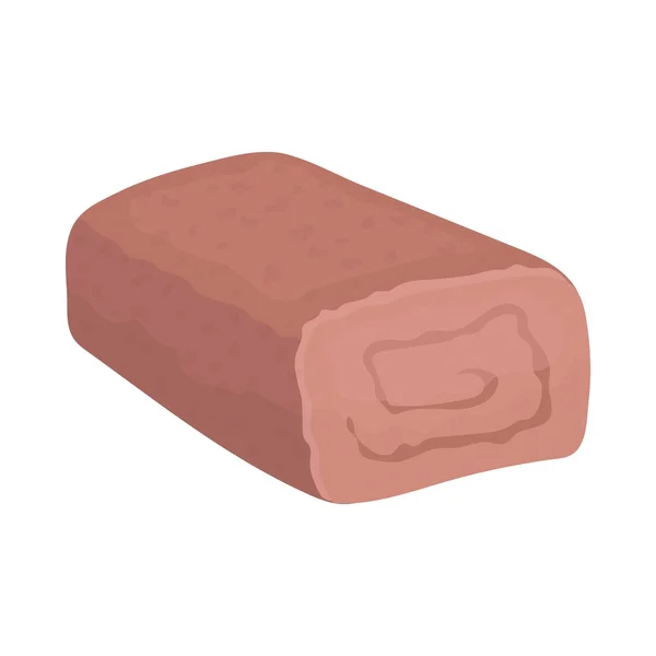 Gehaktbrood pictogram in cartoon stijl geïsoleerd op een witte achtergrond. Vlees symbool voorraad vectorillustratie — Stockvector