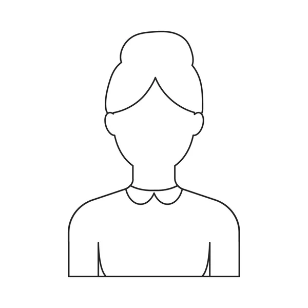 Nagymama ikon vázlatot. Egyetlen avatar, az emberek ikont a nagy avatar vázlatot. állomány-vektor — Stock Vector
