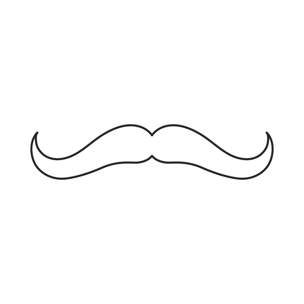 Mans icône de moustache dans le style de contour isolé sur fond blanc. Illustration vectorielle du symbole de barbe . — Image vectorielle