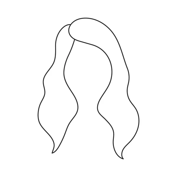 Ícone de penteado das mulheres em estilo esboço isolado no fundo branco. Figura vetorial de estoque de símbolo de barba . — Vetor de Stock
