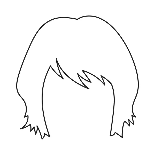 女人的发型图标在白色背景上孤立的轮廓样式。胡子象征股票矢量图. — 图库矢量图片