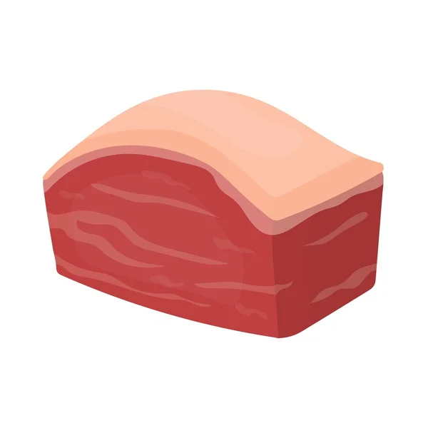 Icona della pancia di maiale in stile cartone animato isolato su sfondo bianco. Simbolo delle carni illustrazione vettoriale — Vettoriale Stock