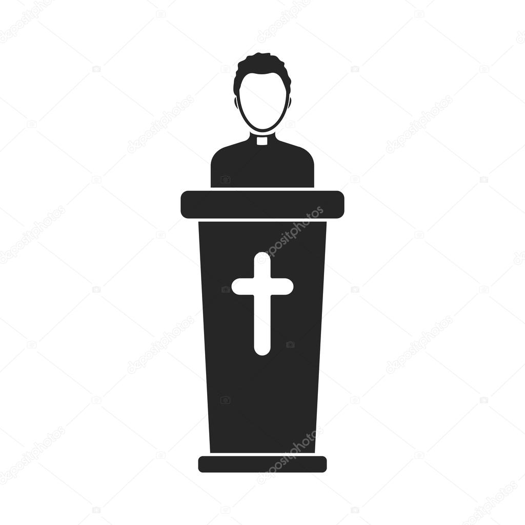 Priest icon in black style isolated on white background. Religion symbol vector illustration.