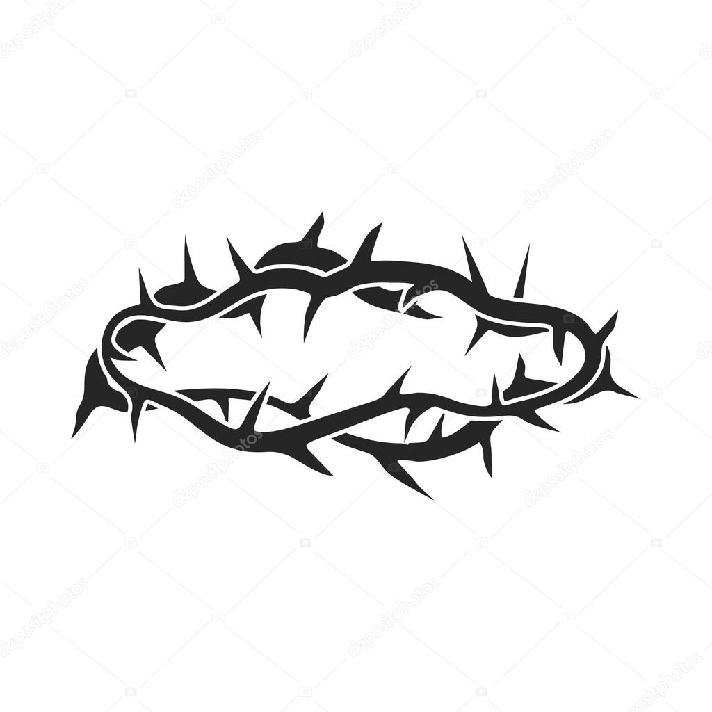 Download Crown of thorns icon in black style isolated on white ...