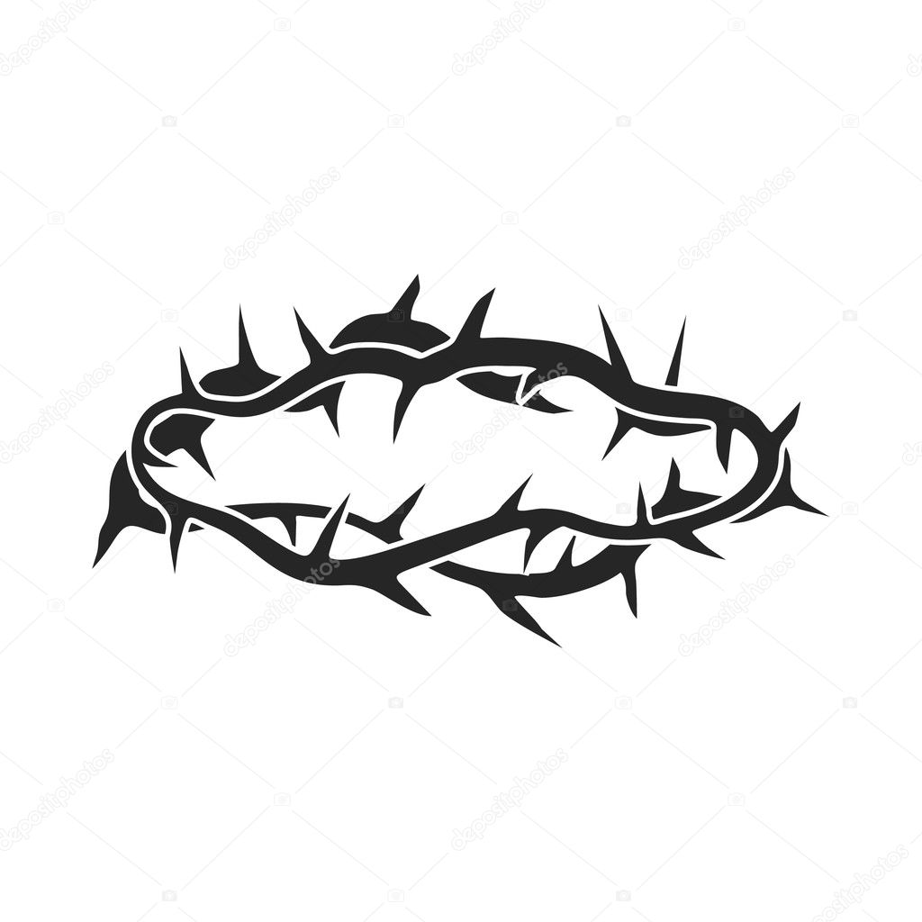 Download Crown of thorns icon in black style isolated on white ...