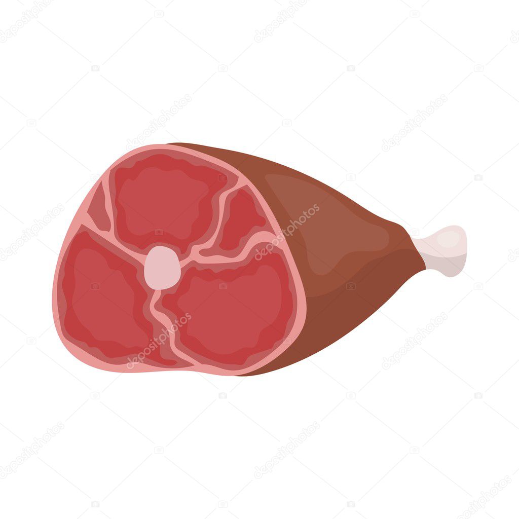 Ham icon in cartoon style isolated on white background. Meats symbol vector illustration