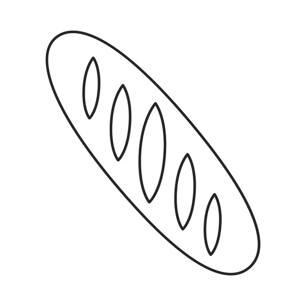 Brot-Symbol im Umrissstil isoliert auf weißem Hintergrund. Brot Symbol Aktienvektor Illustration. — Stockvektor