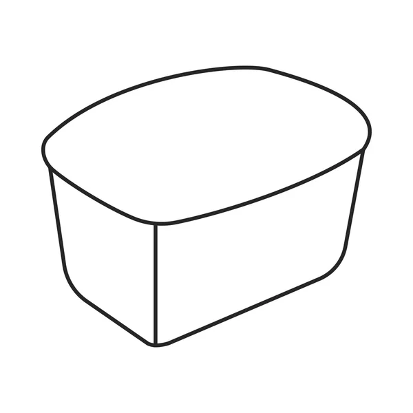 Icona di pane di segale in stile contorno isolato su sfondo bianco. Illustrazione vettoriale del simbolo del pane . — Vettoriale Stock