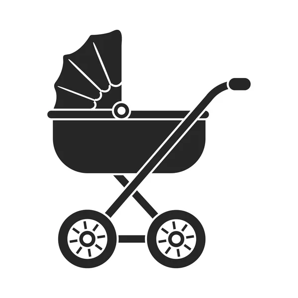 Icona trasporto bambino in stile nero isolato su sfondo bianco. Illustrazione vettoriale stock simbolo di gravidanza . — Vettoriale Stock