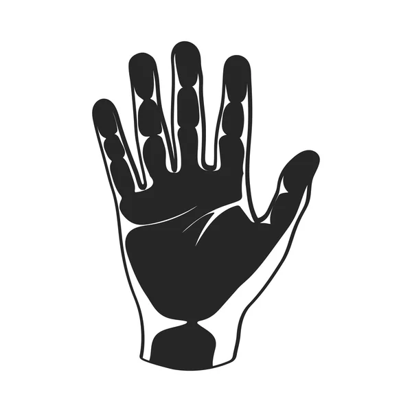 Handsymbol im schwarzen Stil isoliert auf weißem Hintergrund. Teil des Körpersymbols Aktienvektor Illustration. — Stockvektor