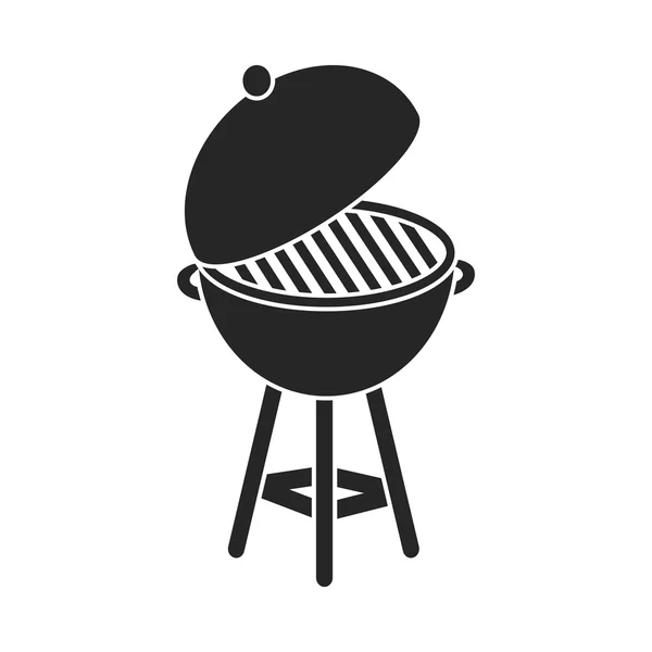 Icono de barbacoa en estilo negro aislado sobre fondo blanco. Día patriota símbolo stock vector ilustración . — Vector de stock