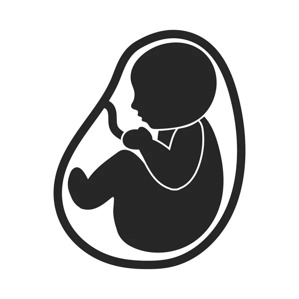 Ícone de feto em estilo preto isolado no fundo branco. Grávida símbolo estoque vetor ilustração . — Vetor de Stock