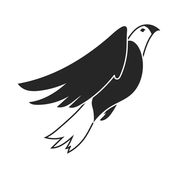 Icona aquila americana in stile nero isolata su sfondo bianco. Giorno patriota simbolo stock vettoriale illustrazione . — Vettoriale Stock