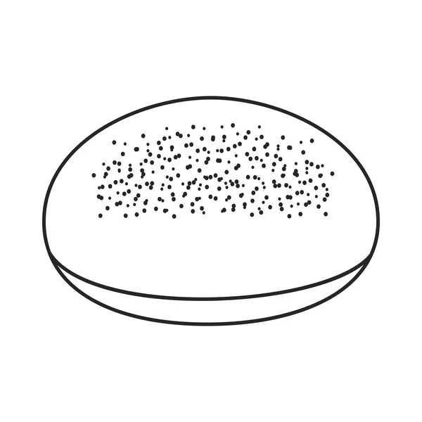 Brötchensymbol im Umrissstil isoliert auf weißem Hintergrund. Brot Symbol Aktienvektor Illustration. — Stockvektor
