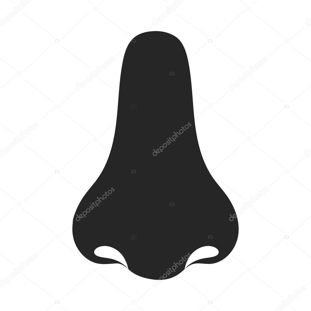Nose icon in black style isolated on white background. Part of body symbol stock vector illustration.