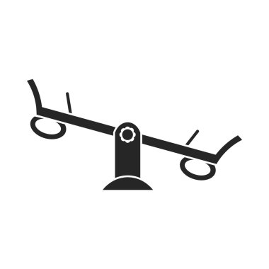 Tahterevalli simge siyah stil beyaz arka plan üzerinde izole içinde. Bahçe sembol stok vektör çizim oynamak.