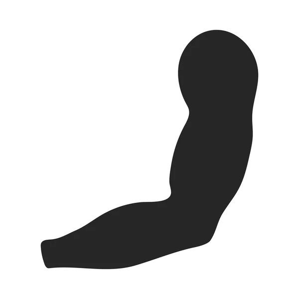 Arm pictogram in zwarte stijl geïsoleerd op een witte achtergrond. Deel van het lichaam symbool voorraad vectorillustratie. — Stockvector
