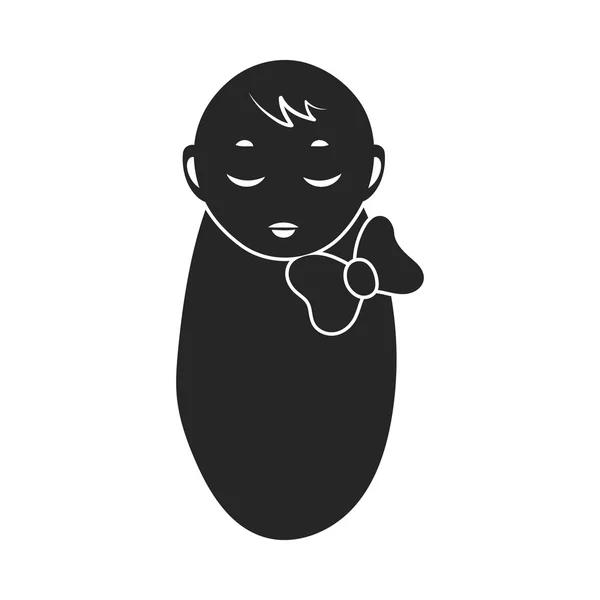 Säuglingssymbol im schwarzen Stil isoliert auf weißem Hintergrund. Schwangerschaft Symbol Aktienvektor Illustration. — Stockvektor
