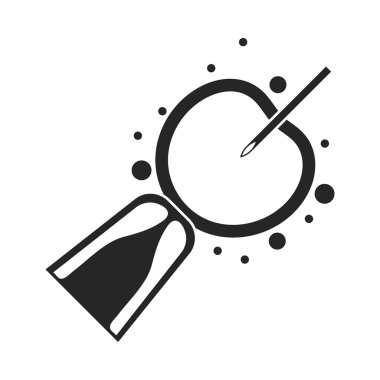 Suni tohumlama simge siyah stil beyaz arka plan üzerinde izole içinde. Gebelik sembol stok vektör çizim.