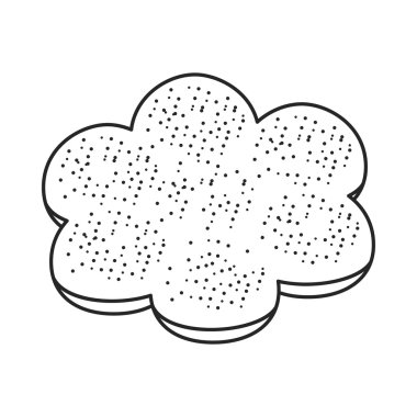 Topuz poppy ile beyaz arka plan üzerinde izole anahat stili simgesini tohum. Ekmek sembol stok vektör çizim.