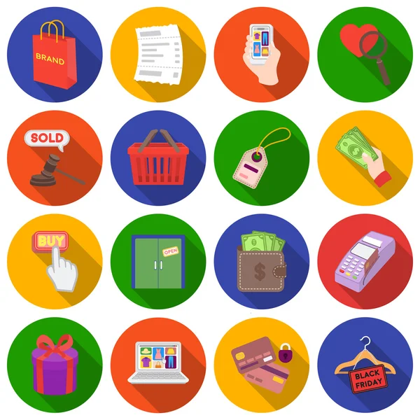 E-commerce set icons in flat style. Big collection e-commerce vector symbol stock illustration — Διανυσματικό Αρχείο