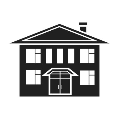 House simge siyah tarzında beyaz arka plan üzerinde izole. Bina sembol stok vektör çizim.