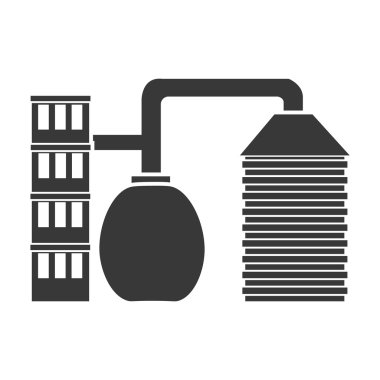 Fabrika simge siyah stil beyaz arka plan üzerinde izole içinde. Fabrika sembol stok vektör çizim.