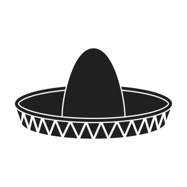 Sombrero simge siyah stil beyaz arka plan üzerinde izole içinde. Şapka sembol stok vektör çizim.