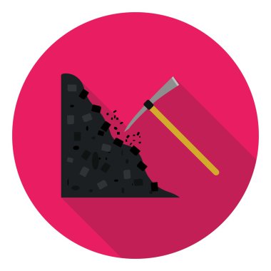 Düz stil beyaz arka plan üzerinde izole kazma simgesini. Benim hisse senedi vektör çizim sembolü.