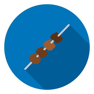 Düz stil beyaz arka plan üzerinde izole et kebabı simgesini. Kamp sembol stok vektör çizim.