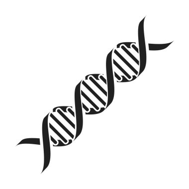 DNA kodu simgesini izole beyaz arka plan üzerinde siyah tarzında. İlaç ve hastane sembol stok vektör çizim.