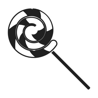 Lolipop simge siyah stil beyaz arka plan üzerinde izole içinde. Sirk sembol stok vektör çizim.