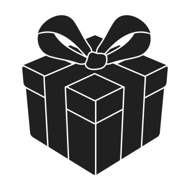 Hediye simge siyah stil beyaz arka plan üzerinde izole içinde. Kanadalı Şükran günü sembol stok vektör çizim.