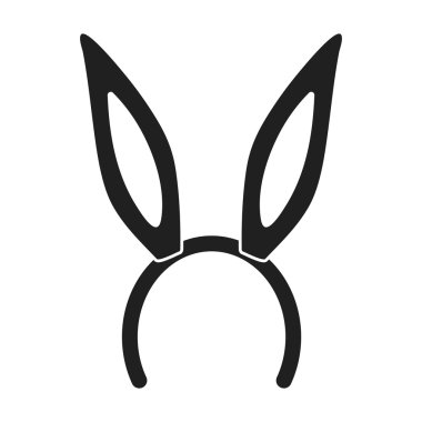 Bunny kafa bandı simge siyah stil beyaz arka plan üzerinde izole içinde. Şapka sembol stok vektör çizim.