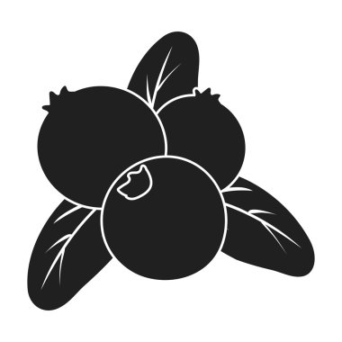 Kızılcık simge siyah stil beyaz arka plan üzerinde izole içinde. Kanadalı Şükran günü sembol stok vektör çizim.