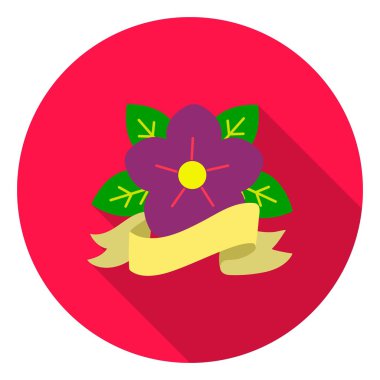 Çiçek dövme amblem simgesini düz stil beyaz arka plan üzerinde izole. Dövme sembol stok vektör çizim.