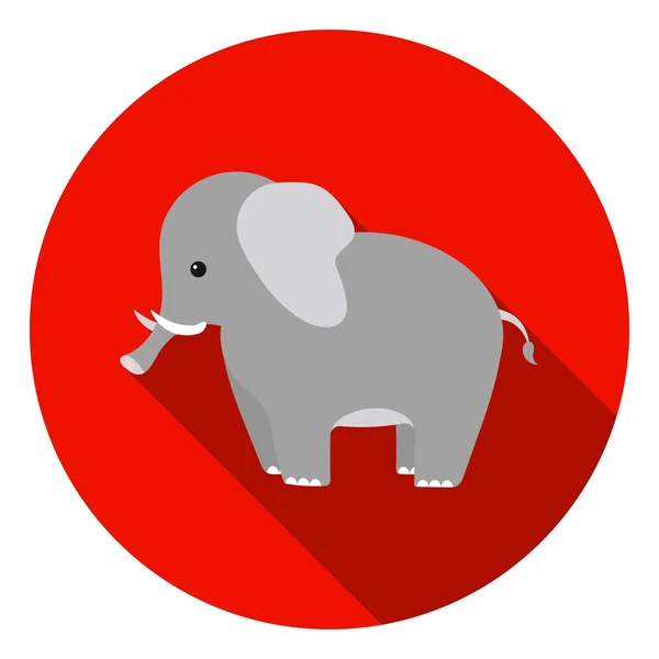 Elephant icon in flat style isolated on white background. Animals symbol stock vector illustration. — Stockový vektor