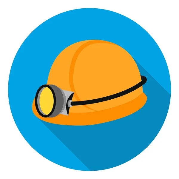 Miners helmet icon in flat style isolated on white background. Mine symbol stock vector illustration. — Stockový vektor