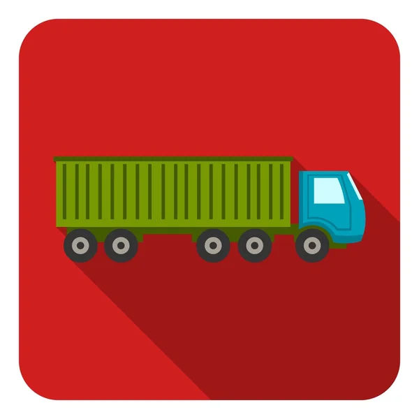 Truck delivery icon in flat style isolated on white background. Logistic symbol stock vector illustration. — Stock Vector