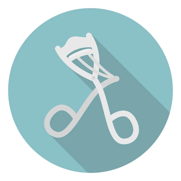 Ícone de frisador de pestanas em estilo plano isolado em fundo branco. Ilustração de vetor de estoque de símbolo de cabeleireiro . — Vetor de Stock